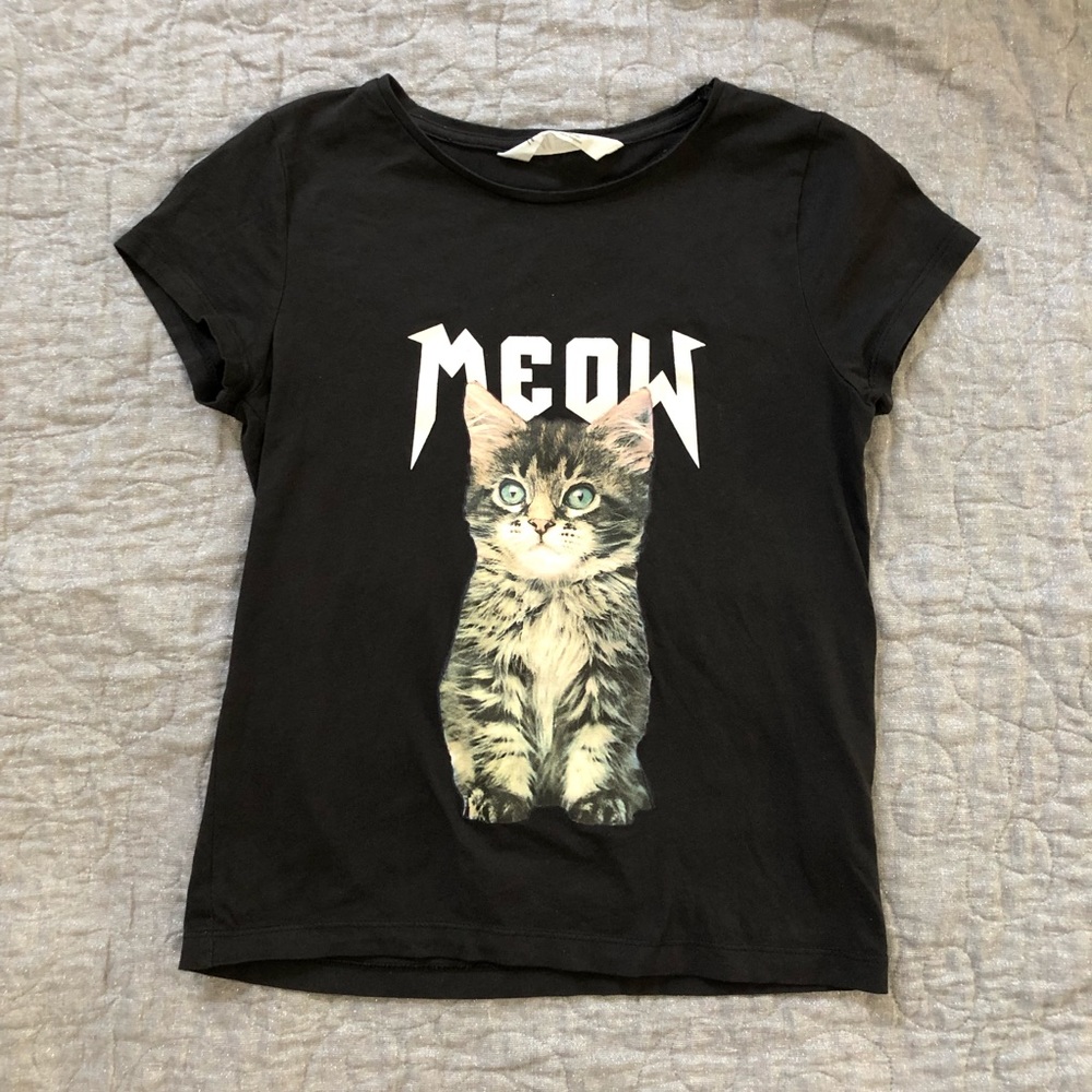 Girls H&M “Metal” Meow Cat T-Shirt